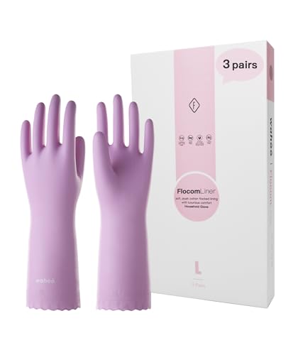 wahoo 3 Paar Putzhandschuhe, Wiederverwendbare Haushaltshandschuhe mit Baumwoll Flockfutter, Latexfrei, Wasserdicht für Küche, Spülen, Putzen, Rutschfest, Rosa, Größe M/8 wahoo 3 Paar Putzhandschuhe, Wiederverwendbare Haushaltshandschuhe mit Baumwoll Flockfutter, Latexfrei, Wasserdicht für Küche, Spülen, Putzen, Rutschfest, Rosa, Größe M/8 von wahoo