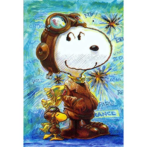 wairboo DIY 5D Diamant Malerei Kits für Erwachsene Kinder Cartoon Snoopy Hund Diamond Painting Full Drill Kristall Strass Stickerei Kreuzstich Arts Craft Dekoration für Home Wall Decor-40x50cm B1292 von wairboo