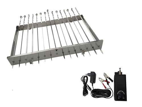 Neu walexo Spießdreher (universell), incl. 15 Edelstahlspieße mit verschiedenen Motoren (mit Motor 3-12V/15W (regelbar)) von walexo