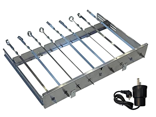 Neu walexo Spießdreher (universell), incl. 9 Edelstahlspieße mit verschiedenen Motoren (mit E-Motor 230V/50H/4W) von walexo