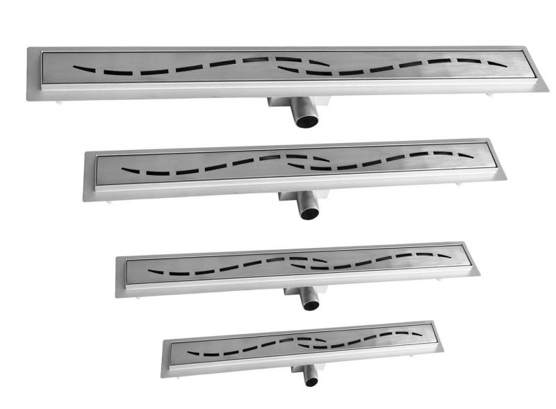 walexo Duschrinne Duschrinne Bodenablauf Ablaufrinne Abflussrinne Duschablauf, Bodenablauf-Komplettset, höhenverstellbar durch verstellbare Füße von walexo