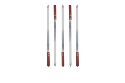 walexo Edelstahl Kebab Adana Grillspieße 600x20x2mm Holzgriff (5 x Grillspieße) von walexo