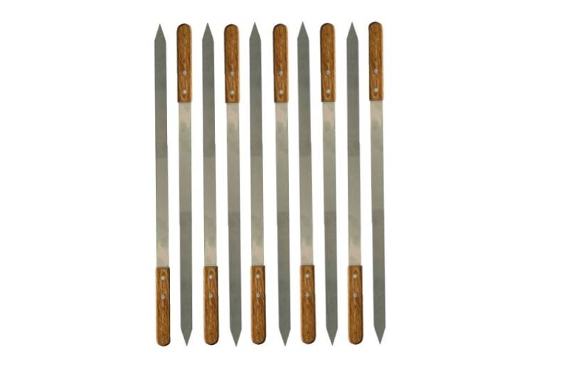 walexo Grillspieß Edelstahl Kebab Adana Grillspieße 600x23x2mm Holzgriff (10-St) von walexo