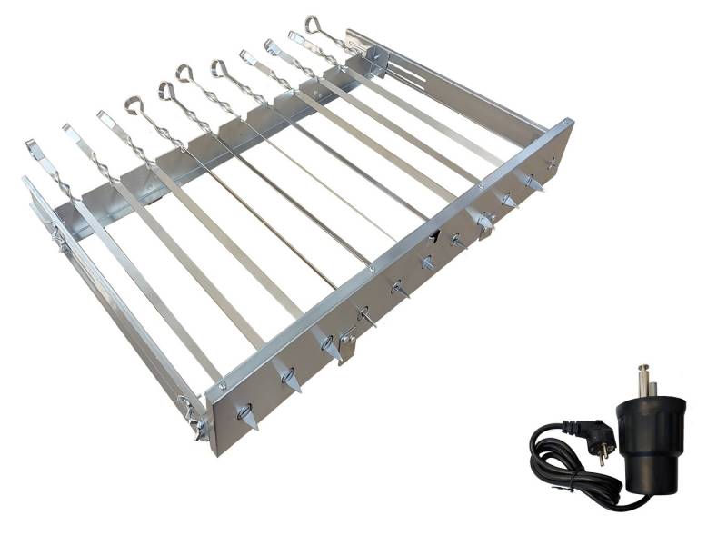 walexo Grillspieß Spießdreher (universell), incl. 11 Edelstahlspieße und Motoren von walexo