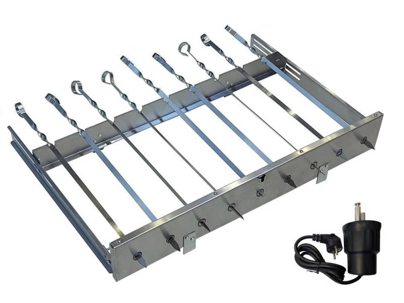 walexo Grillspieß Spießdreher (universell), incl. 9 Edelstahlspieße und Motoren von walexo