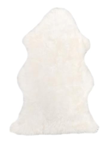 walexo Schaffell Lammfell Läufer Naturfell Öko gegerbt (Weiß, 90-100 cm) von walexo