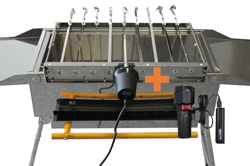 walexo Spießdreher aus Edelstahl mit 230V und 5V USB Motor inklusive 9 Grillspieße – Aufsatz für Mangal Grill und andere Modelle walexo Spießdreher aus Edelstahl mit 230V und 5V USB Motor inklusive 9 Grillspieße – Aufsatz für Mangal Grill und andere Modelle von walexo