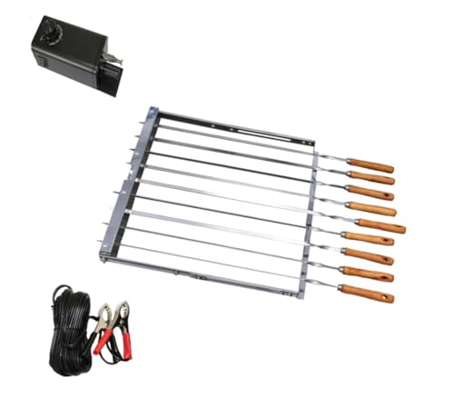 walexo Spießdreher aus Edelstahl mit regelbarem 3 bis 12 Volt Motor 15 Watt inklusive 9 Grillspieße mit Holzgriff – Aufsatz für Mangal Grill und andere Modelle walexo Spießdreher aus Edelstahl mit regelbarem 3 bis 12 Volt Motor 15 Watt inklusive 9 Grillspieße mit Holzgriff – Aufsatz für Mangal Grill und andere Modelle von walexo