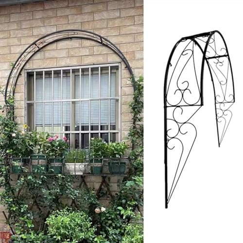Gartenbogen Metall Rosenbogen halbrund Torbogen für die Wandmontage Rankhilfe für Kletterpflanzen Pergola für Fenster Türen Eingänge Dekorativ von walisk