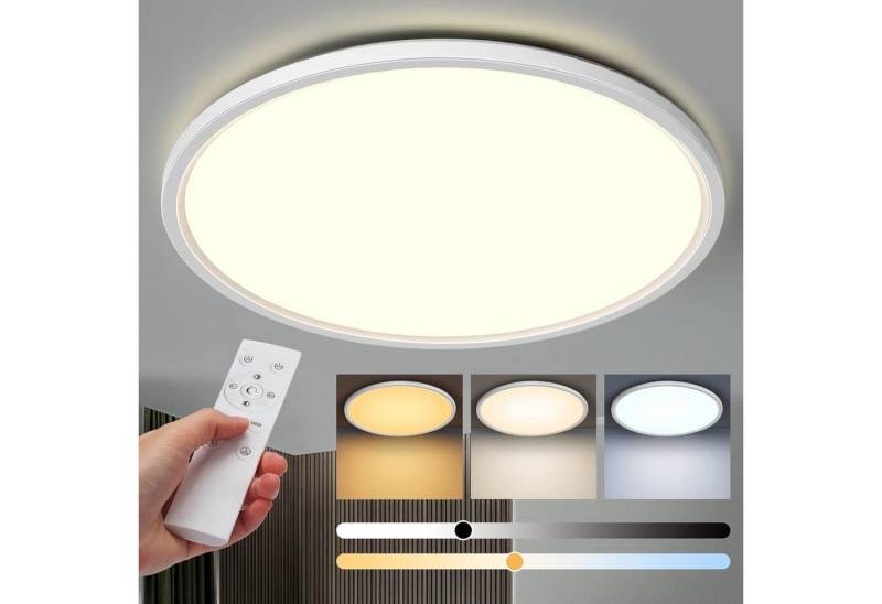 walkbee Deckenleuchte LED Deckenleuchte mit Fernbedienung,Ultra Dünn Deckenlampe 24W,Ø29cm, LED fest integriert, 3000K-6500K, Deckenleuchte Dimmbar für Wohnzimmer Schlafzimmer Kinderzimmer Büro von walkbee