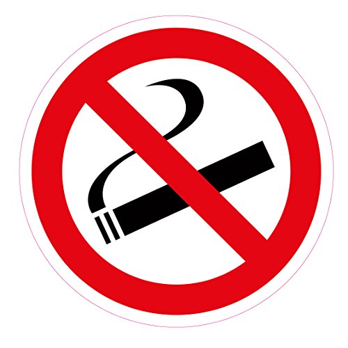 1 Stück Aufkleber, Durchmesser 5 cm "Rauchen verboten", selbstklebend, kratz und Wetterfest von wall-art-design