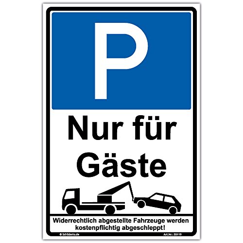 Schild "Parken nur für Gäste" Hinweisschild 300x200 mm hochkant, stabile Aluminiumverbundplatte 3mm stark Schild "Parken nur für Gäste" Hinweisschild 300x200 mm hochkant, stabile Aluminiumverbundplatte 3mm stark von Schilderio