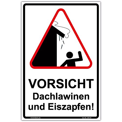 Schild Vorsicht Dachlawinen und Eiszapfen Hinweisschild 300x200mm Hochformat stabile Aluminiumverbundplatte 3mm stark Schild Vorsicht Dachlawinen und Eiszapfen Hinweisschild 300x200mm Hochformat stabile Aluminiumverbundplatte 3mm stark von Schilderio