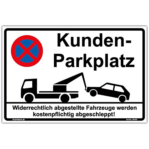 Schild Kundenparkplatz Hinweisschild 450x300mm stabile Aluminiumverbundplatte 3mm stark von Schilderio