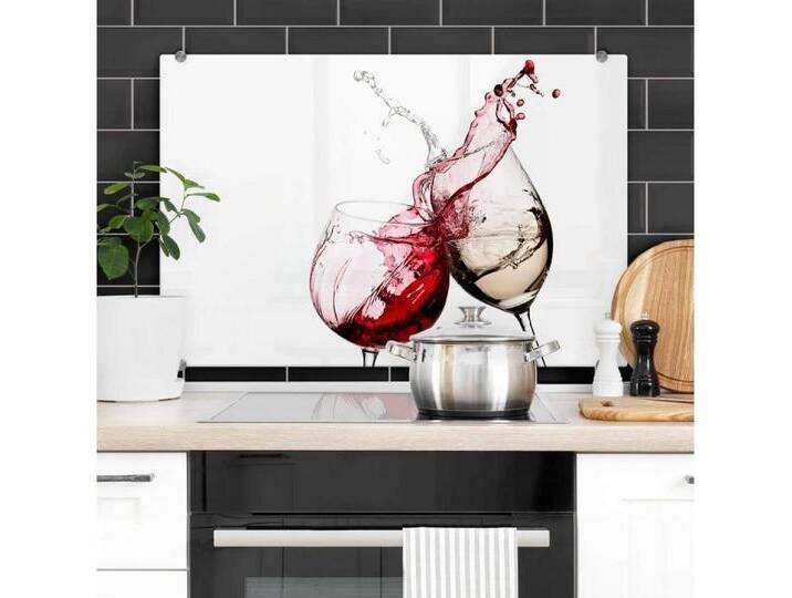 K&L Wall Art Spritzschutz ESG Sicherheitsglas Chili Glas Wandschutz, Glasrückwand inkl Montagematerial, rot weiß, Weingläser K&L Wall Art Spritzschutz ESG Sicherheitsglas Chili Glas Wandschutz, Glasrückwand inkl Montagematerial, rot weiß, Weingläser von wall-art