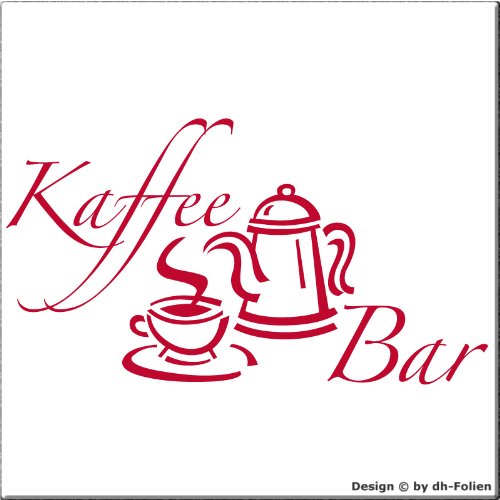 wall-refine WS-00521 | Kaffee BAR 02 | Premium Wandtattoo Wandaufkleber der Extra-Klasse, 58 x 32 cm, mittelrot oder 33 weiteren Farben und 3 Grössen erhältlich, seidenmatter Glanz von wall-refine