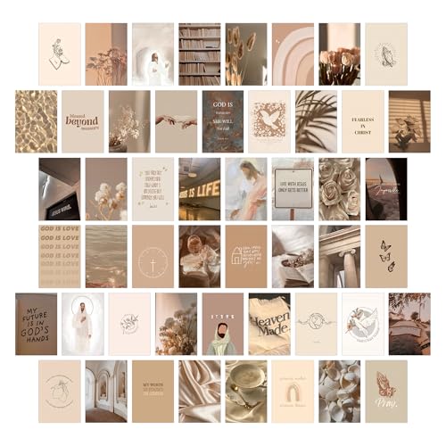 Ästhetisches Wandcollage-Set mit christlichen Motiven, Bibelzitate-Poster und Drucke für Schlafzimmer, Zimmerdeko in neutralem Beige (50 Stück, 10 x 15 cm) Ästhetisches Wandcollage-Set mit christlichen Motiven, Bibelzitate-Poster und Drucke für Schlafzimmer, Zimmerdeko in neutralem Beige (50 Stück, 10 x 15 cm) von wall67