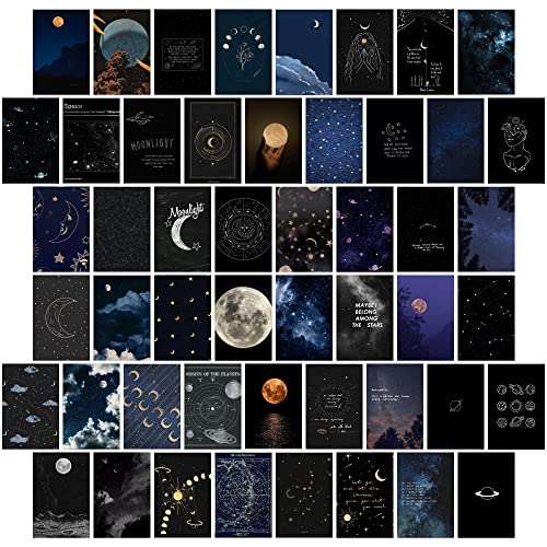 wall67 Wand-Collage-Set, ästhetische Bilder, Mond und Sterne, Fotocollage-Set, Wohnheim-Dekoration für Teenager, Jungen, Mädchen, trendige Raumdekoration, Fotosammlung für Schlafzimmer (50 Stück, 10,2 wall67 Wand-Collage-Set, ästhetische Bilder, Mond und Sterne, Fotocollage-Set, Wohnheim-Dekoration für Teenager, Jungen, Mädchen, trendige Raumdekoration, Fotosammlung für Schlafzimmer (50 Stück, 10,2 von wall67