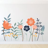 Blumen Wandtattoos - Florale Wandsticker Große Abziehbilder Stoff-Wandtattoos Abnehmbar Und Neu Positionierbar von wallartdesign