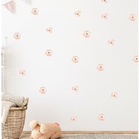 Pastell Blumen Stoff Wandaufkleber - Ablösbar & Wiederverwendbar Abziehen Und Aufkleben Wand Dekor von wallartdesign