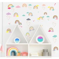 Regenbogen Und Regentropfen Als Wandtattoo von wallartdesign