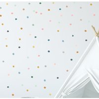 Wandaufkleber Zum Abziehen Und Aufkleben - Mit Kleinen Punkten Abnehmbare Bunten Farbenfrohes Abstraktes Kinderzimmer-Dekor von wallartdesign