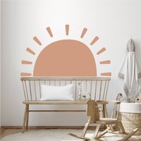 Wandtattoo Sonne - Boho Sun Wandbild Hand Gezeichnete von wallartdesign