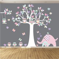Vinyl Wandtattoo Kinderzimmer - Spielzimmer Baum Individuelle Wandkunst von wallartdesign