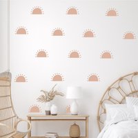 Wandtattoo - 2 Farbig Boho Sun Sonne Wandsticker Halbe von wallartdesign