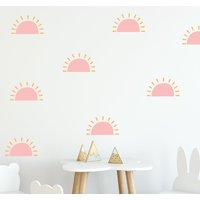 Wandtattoo - Boho Sun Wandsticker 2-Farbige Sonnenaufkleber von wallartdesign