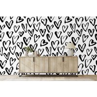 Bunte Herzen Wallpaper Selbstklebend Ablösen Und Aufkleben, Für Alle Veranstaltungsorte Wandbild von walldecorashop