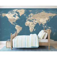 Weltkarte Wandbild Abnehmbare Große Landkarten Selbstklebend Abziehen Und Aufkleben von walldecorashop