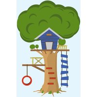 Kinder Baum Mit Einem Baumhaus Tire Swing Gras Und Leiter Vinyl Wand Aufkleber Kinder Baum Mit Einem Baumhaus Tire Swing Gras Und Leiter Vinyl Wand Aufkleber von wallinspired
