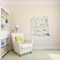 Kindergarten Alphabet Aufkleber - Abc Wandtattoo Vinyl Wall Decal Tier Decals Giraffe, Elefant, Löwe Und Mehr von wallinspired