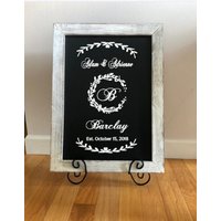 Personalisiertes Hochzeits-Abziehbild. Aufkleber Für Familiennamen. Herstellungsdatum. Zu Spiegeln, Fenstern, Holz Oder Wänden Hinzufügen. Vinyl Personalisiertes Hochzeits-Abziehbild. Aufkleber Für Familiennamen. Herstellungsdatum. Zu Spiegeln, Fenstern, Holz Oder Wänden Hinzufügen. Vinyl von wallopalooza