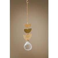 Goldener Suncatcher Mit Regenbogenkristall // Runder Sonnenfänger Kristall Dekoration// Geschenkidee von walnutandcherry