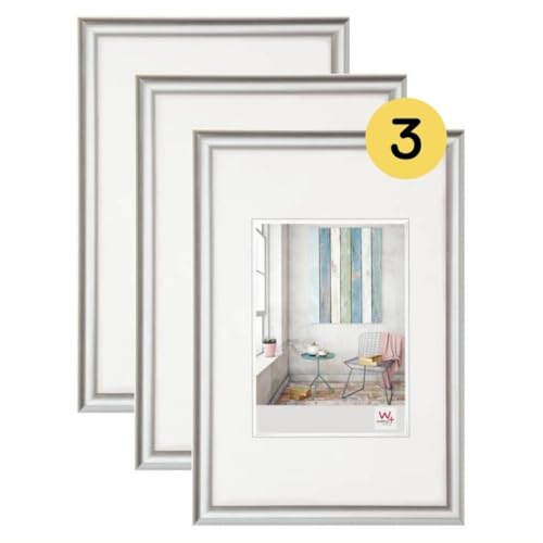 walther design Bilderrahmen silber 30 x 45 cm 3er Pack, Trendstyle Kunststoffrahmen KP045S3 walther design Bilderrahmen silber 30 x 45 cm 3er Pack, Trendstyle Kunststoffrahmen KP045S3 von walther design