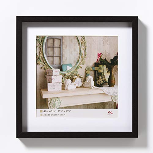walther design Bilderrahmen schwarz 40 x 40 cm mit Passepartout, Stockholm EA444B von walther design