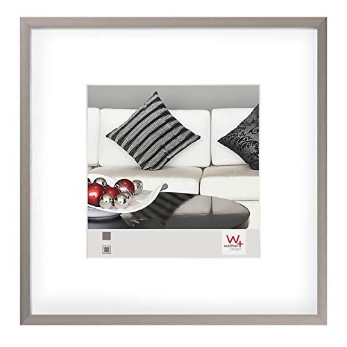 walther design Bilderrahmen stahl 40 x 40 cm Aluminium mit Passepartout, Chair Alurahmen AJ440D von walther design