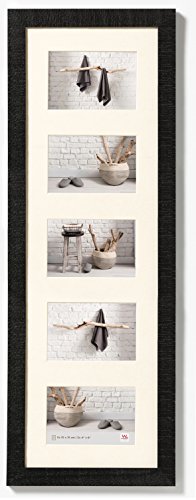 walther design Bilderrahmen schwarz 5X 10x15 cm Galerie mit Passepartout, Home Holzrahmen HO515B von walther design