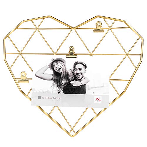 Walther design Wired Heart Bilderrahmen, Gold, 27,5x26,5 cm von walther design