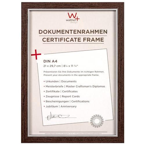 walther design Bilderrahmen DIN A4 21x29,7 cm nussbaum, Hygge Holzrahmen, NC130N von walther design