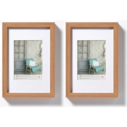 walther design Bilderrahmen buche 19.2x29.2 cm Echtglas Stockholm Holzrahmen EA030P (Packung mit 2) von walther design