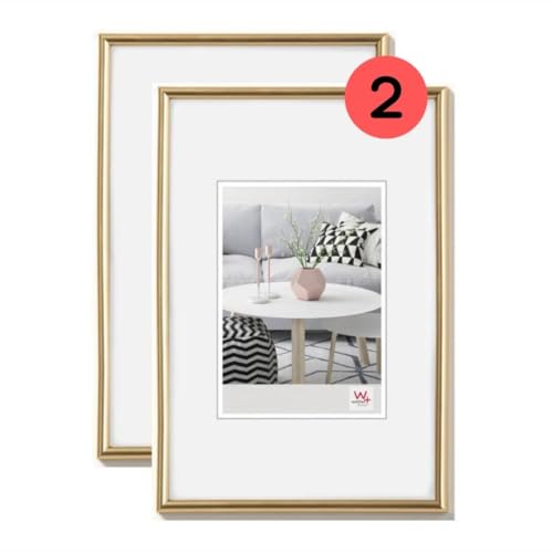 walther design Bilderrahmen gold 40 x 60 cm Doppelpack, Galeria Kunststoffrahmen KG460HD von walther design