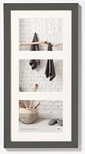 walther design Bilderrahmen grau 3x 13x18 cm Galerie mit Passepartout, Home Holzrahmen HO338D von walther design