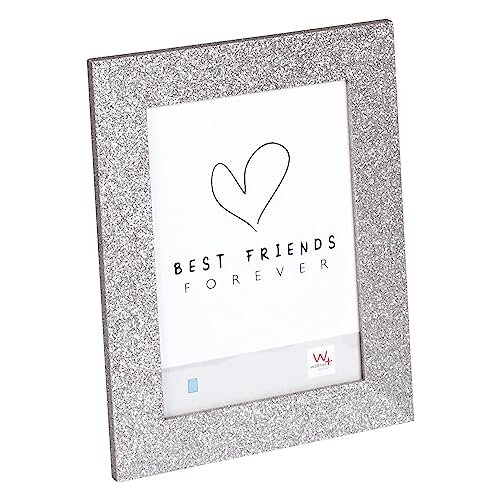 walther design Bilderrahmen silber 15 x 20 cm glitzernde Oberfläche, Doppelpack, Twinkle Portraitrahmen IT520SD von walther design