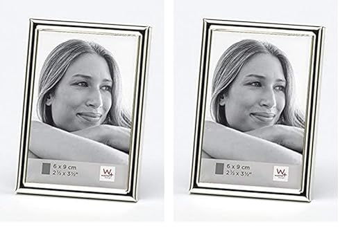 walther design Bilderrahmen silber 6 x 9 cm Chloe Portraitrahmen WD069S (Packung mit 2) von walther design