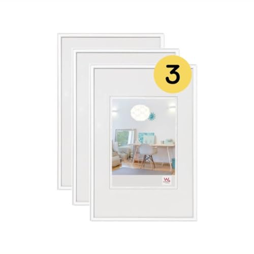 walther design KV824W3 New Lifestyle Kunststoff Bilderrahmen 18x24 cm, weiss, 3er Pack von walther design