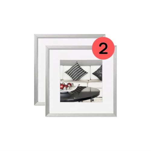 walther design Bilderrahmen Chair Alurahmen 20x20 cm Silber, Doppelpack, AJ220SD von walther design
