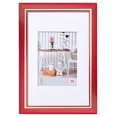 walther design Bilderrahmen rot 24 x 30 cm mit Passepartout, Chalet Designrahmen EL430R von walther design